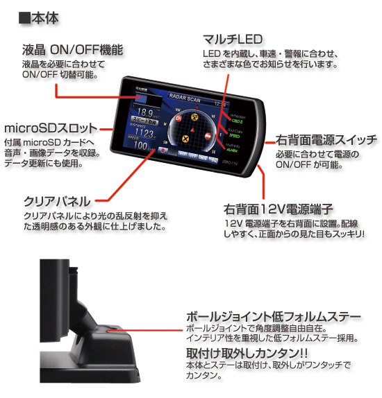 レーダー探知機 ZERO 71V | COMTEC 株式会社コムテック